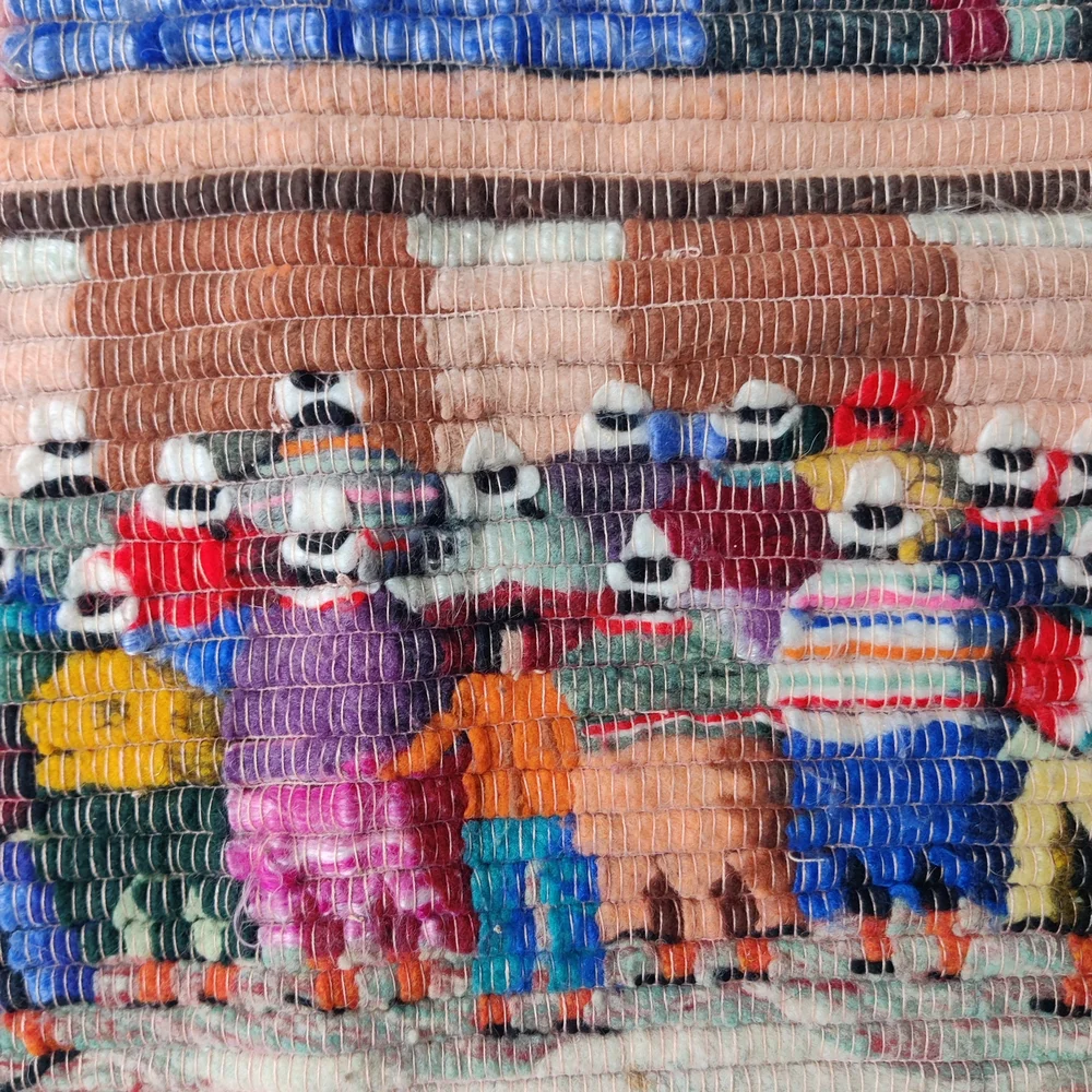 Peru Hand Woven Wool Tapestry Wall Art Blanket Church Village Community 66 x 45